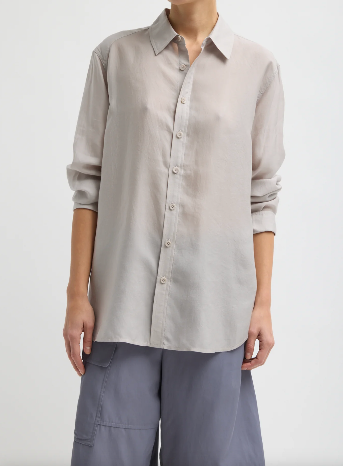 Tibi Silk Voile Charlie Men's Slim Shirt
