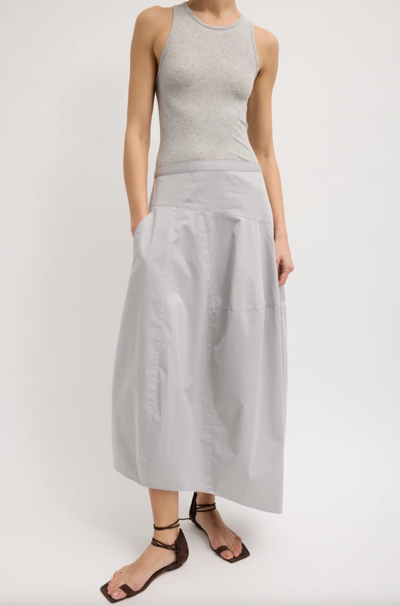 Tibi Silky Cotton Asymmetrical Balloon Skirt