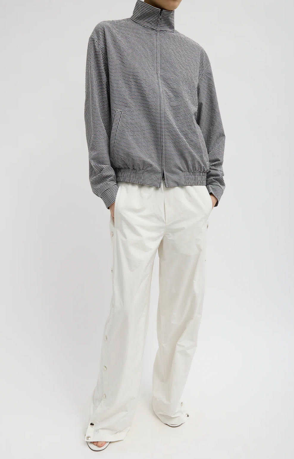 Tibi Tech Gingham Track Jacket