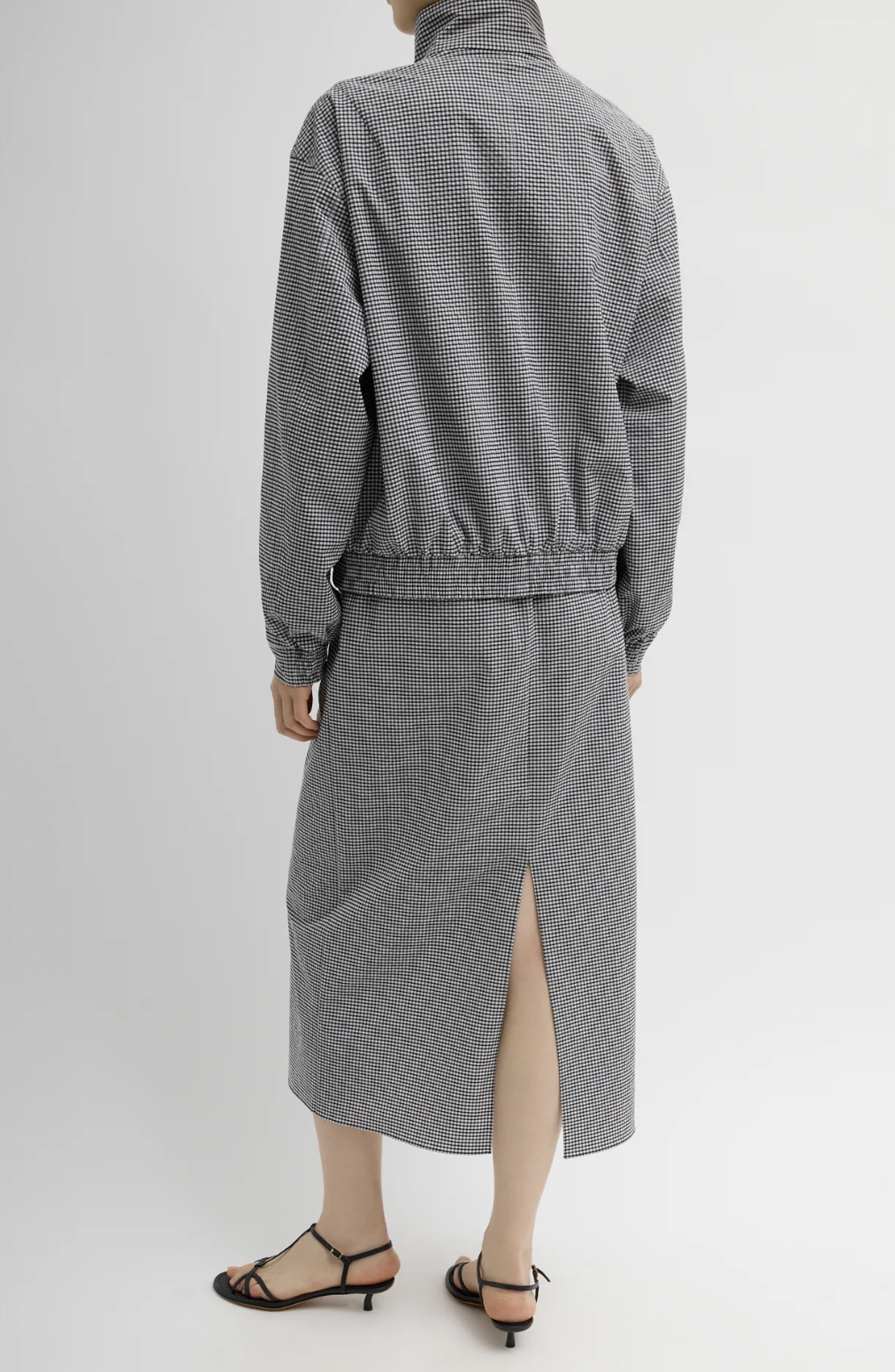 Tibi Tech Gingham Track Jacket