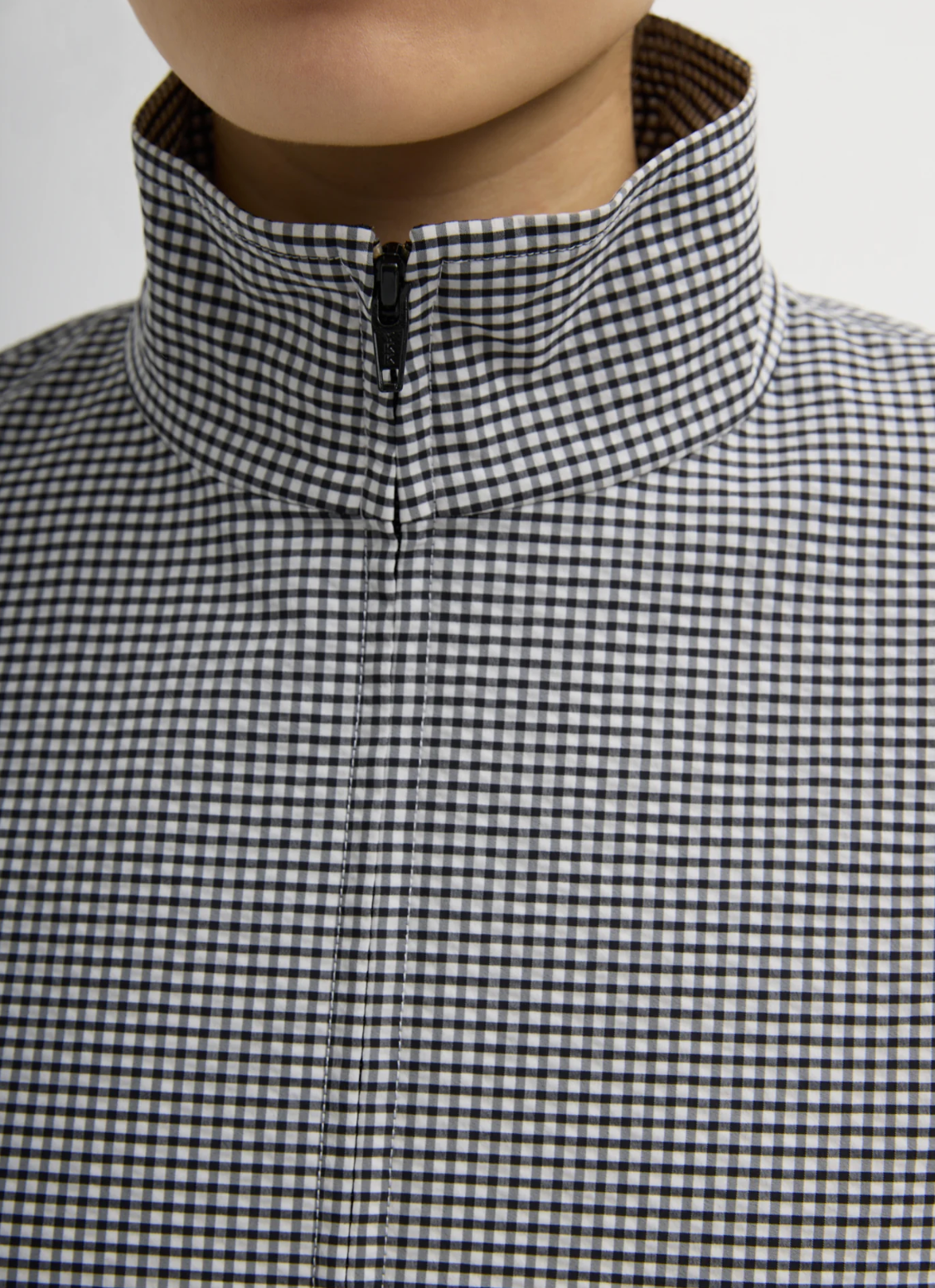 Tibi Tech Gingham Track Jacket