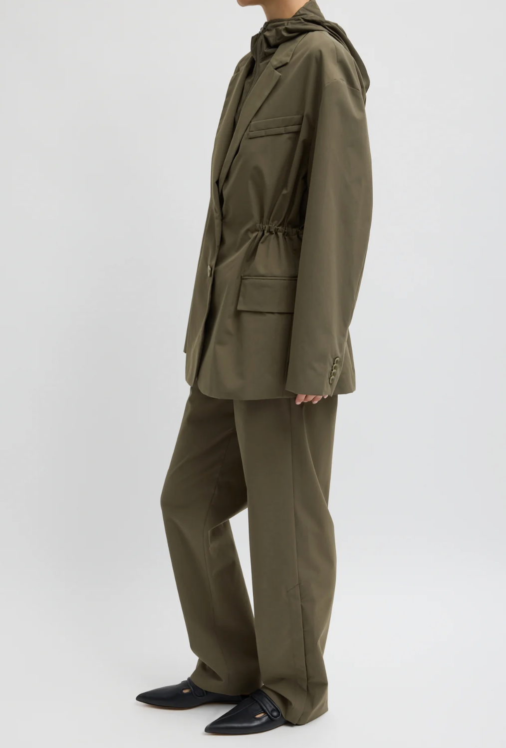 Tibi Tech Suiting Anorak Blazer With Zip Off