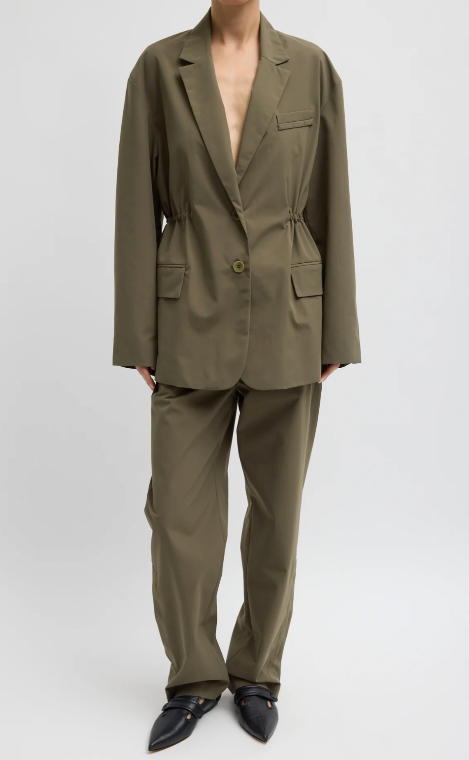 Tibi Tech Suiting Anorak Blazer With Zip Off