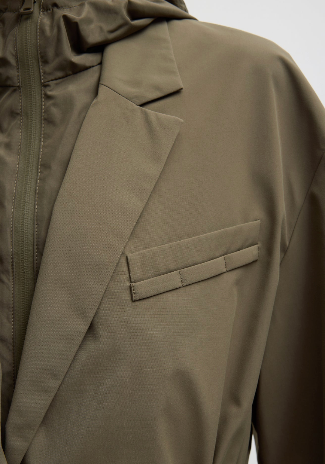 Tibi Tech Suiting Anorak Blazer With Zip Off