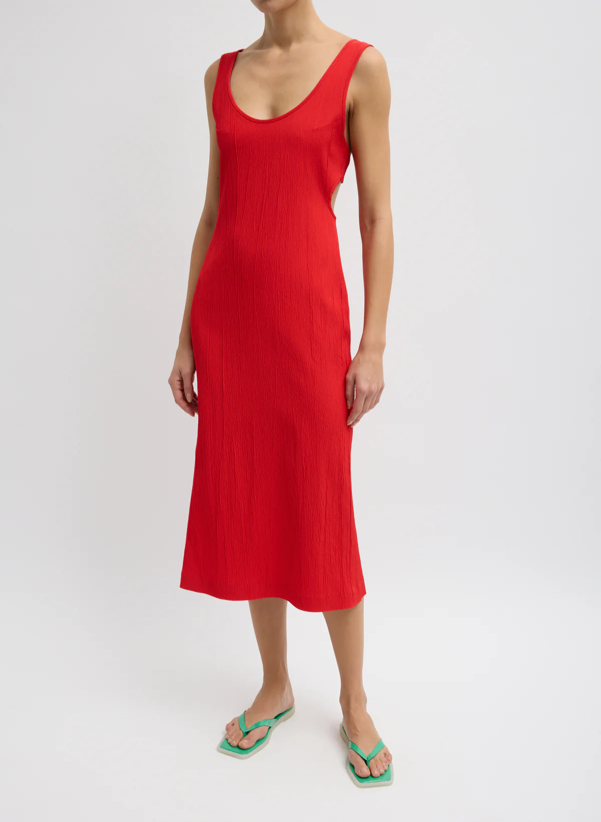 Tibi Creased Stretch Crepe Racerback Dress