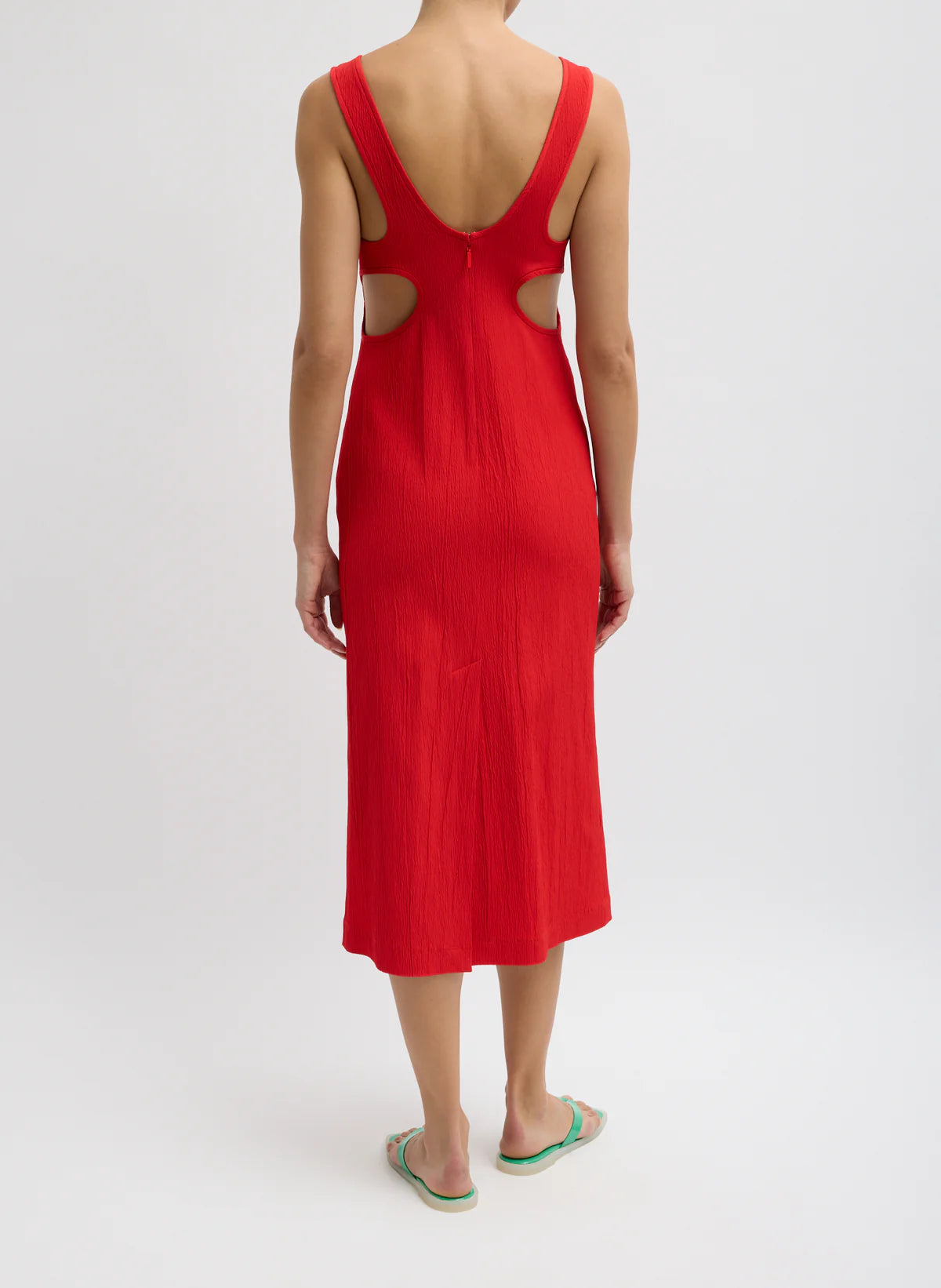 Tibi Creased Stretch Crepe Racerback Dress