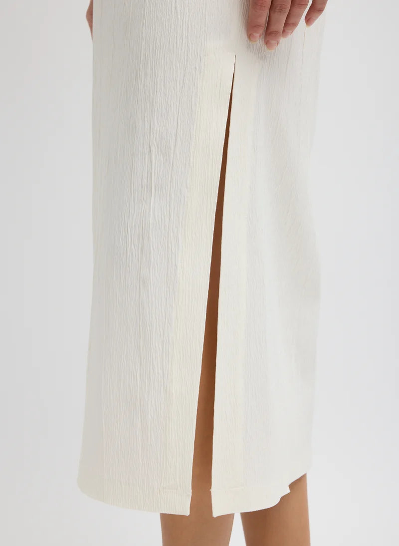 Tibi Creased Stretch Crepe Skirt