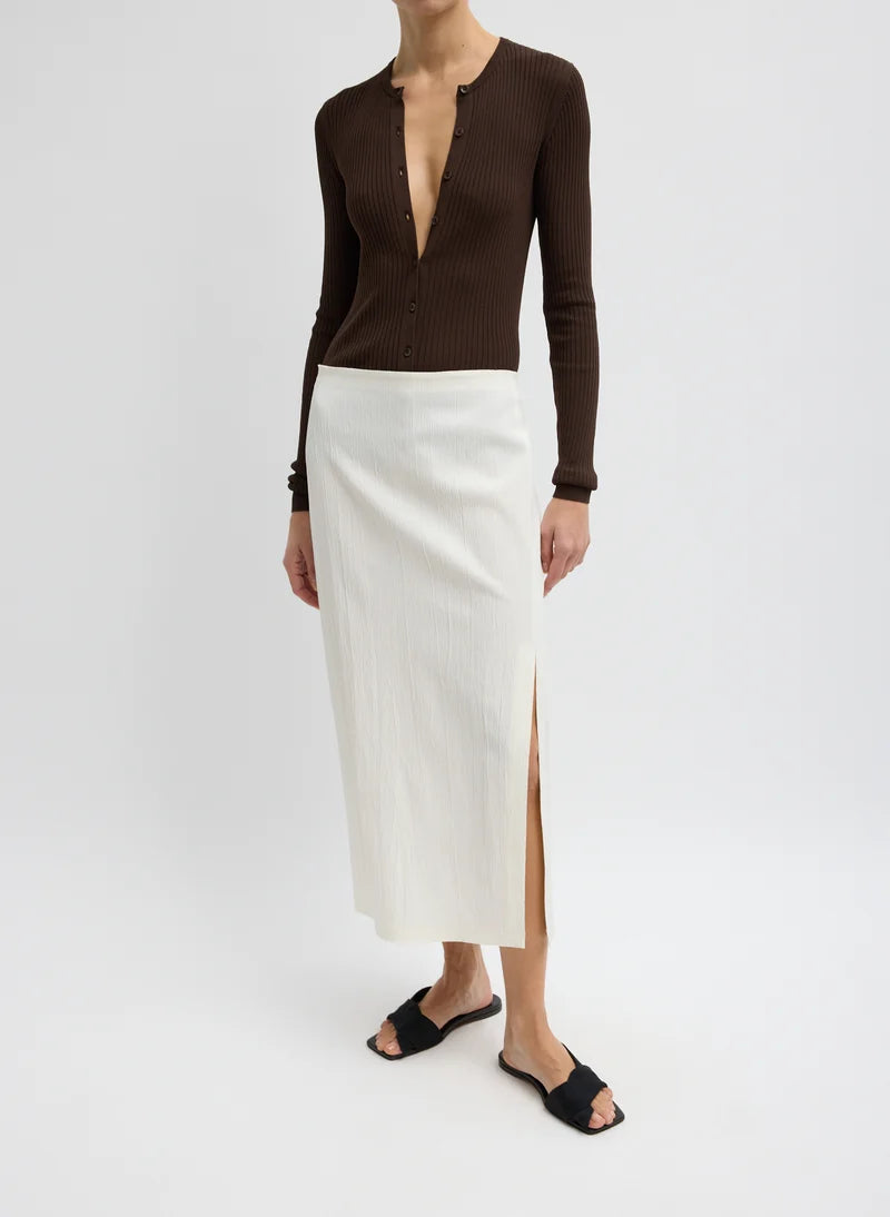 Tibi Creased Stretch Crepe Skirt