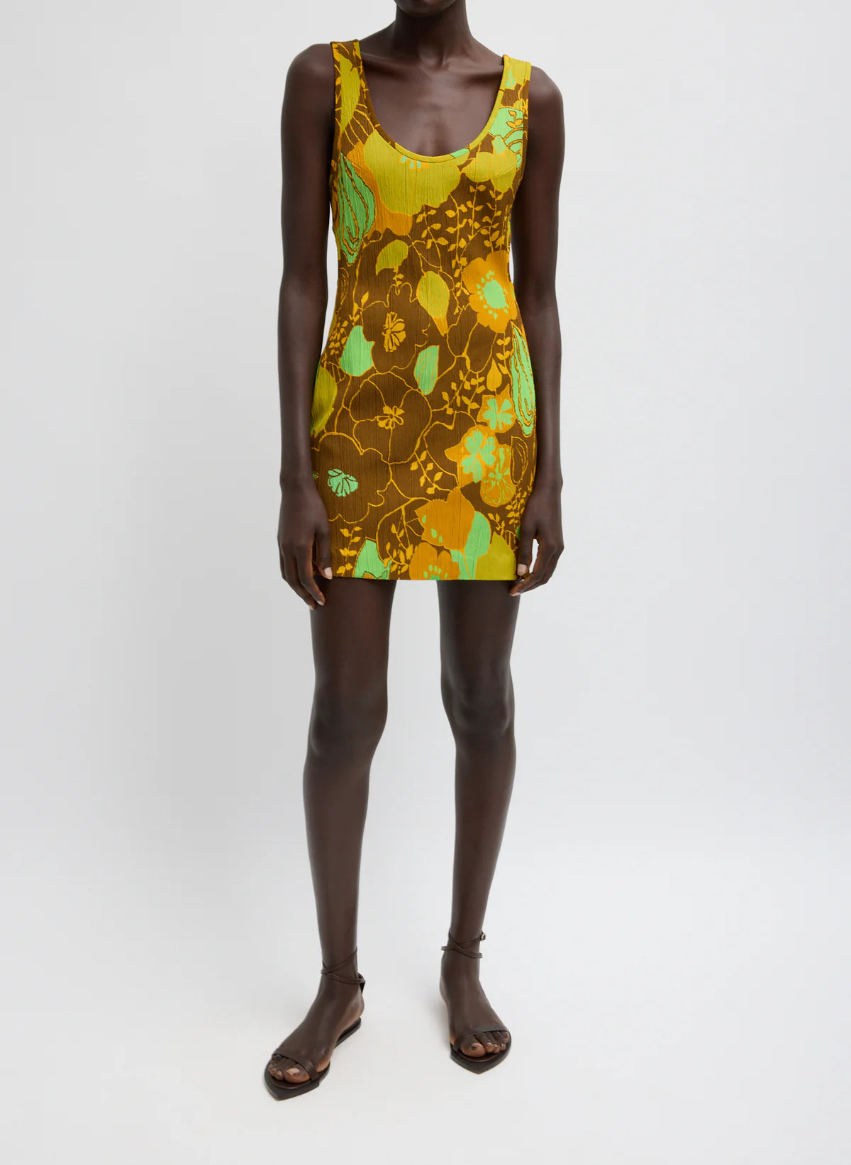 Tibi Kamara Print Racerback Short Dress