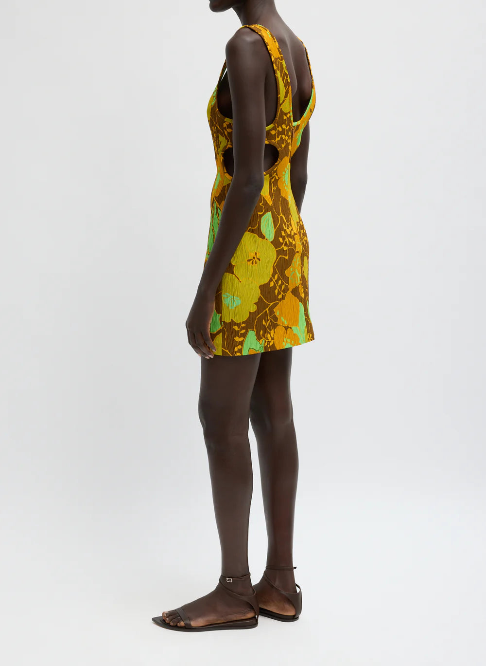 Tibi Kamara Print Racerback Short Dress