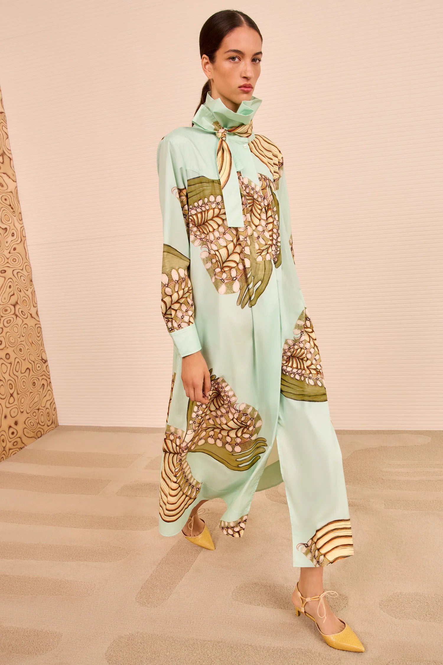 Ulla Johnson Terezie Long Sleeve Ruffle Neck Dress