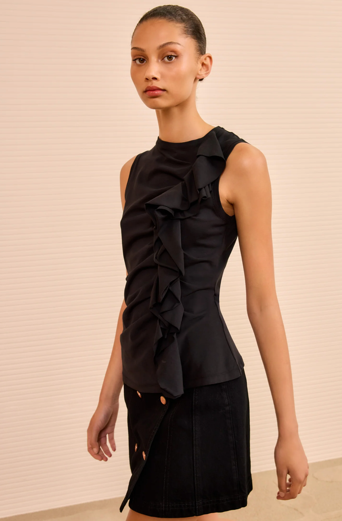 Ulla Johnson Clio Ruched Ruffle Top