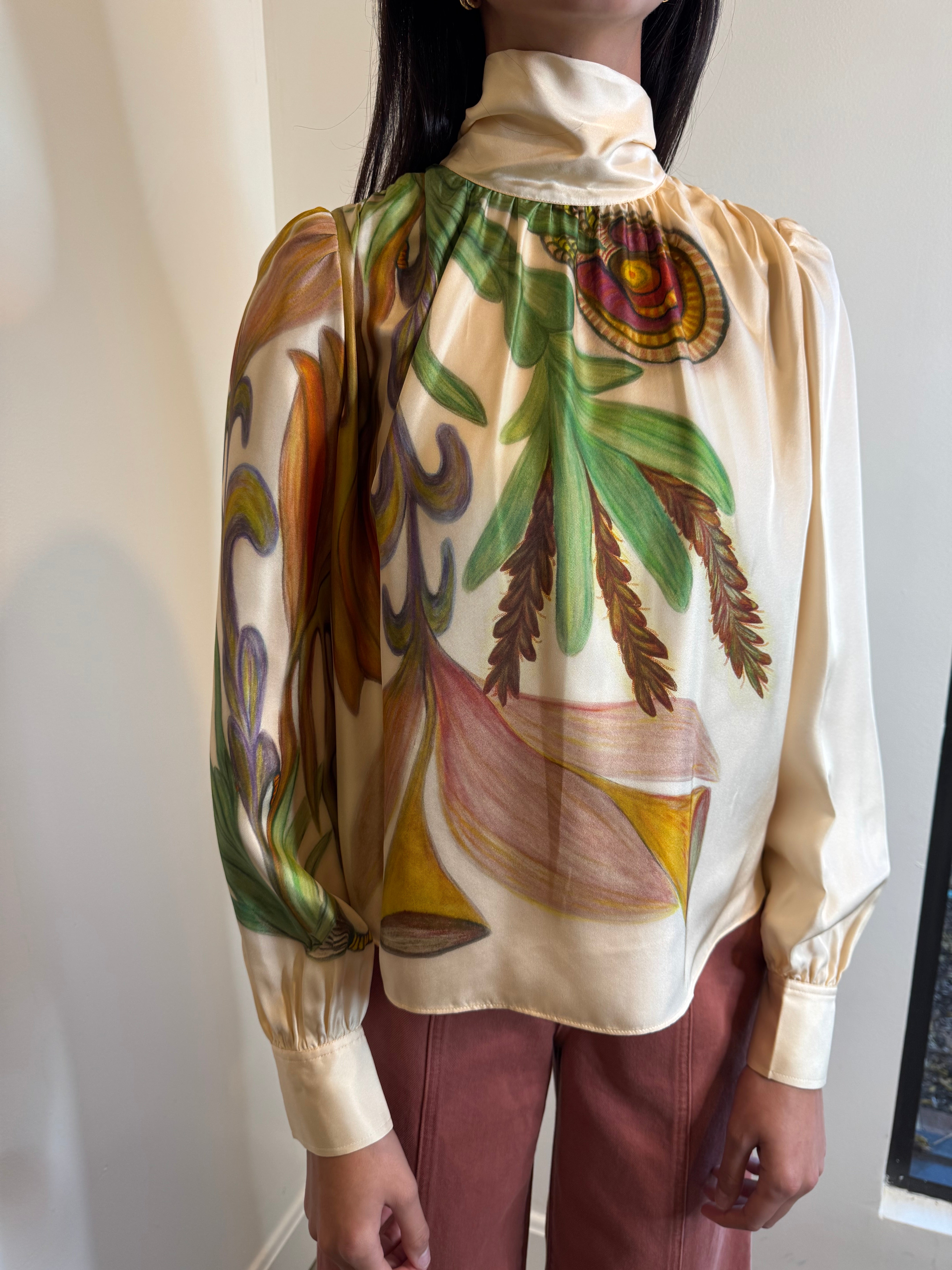 Ulla Johnson Ornament Tie Neck Blouse