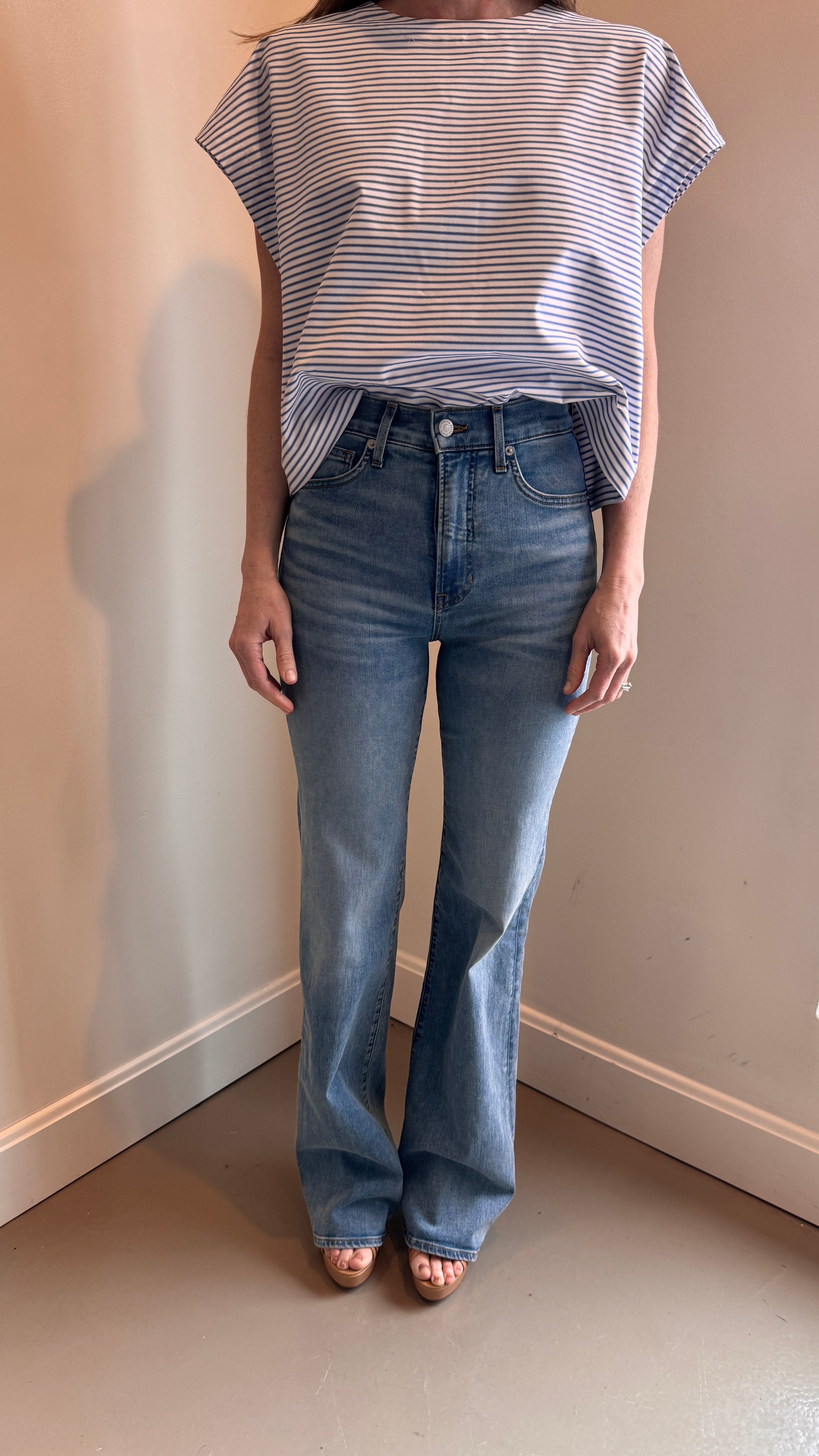 Veronica Beard Crosbie High Rise Wide Leg Rebel Stone