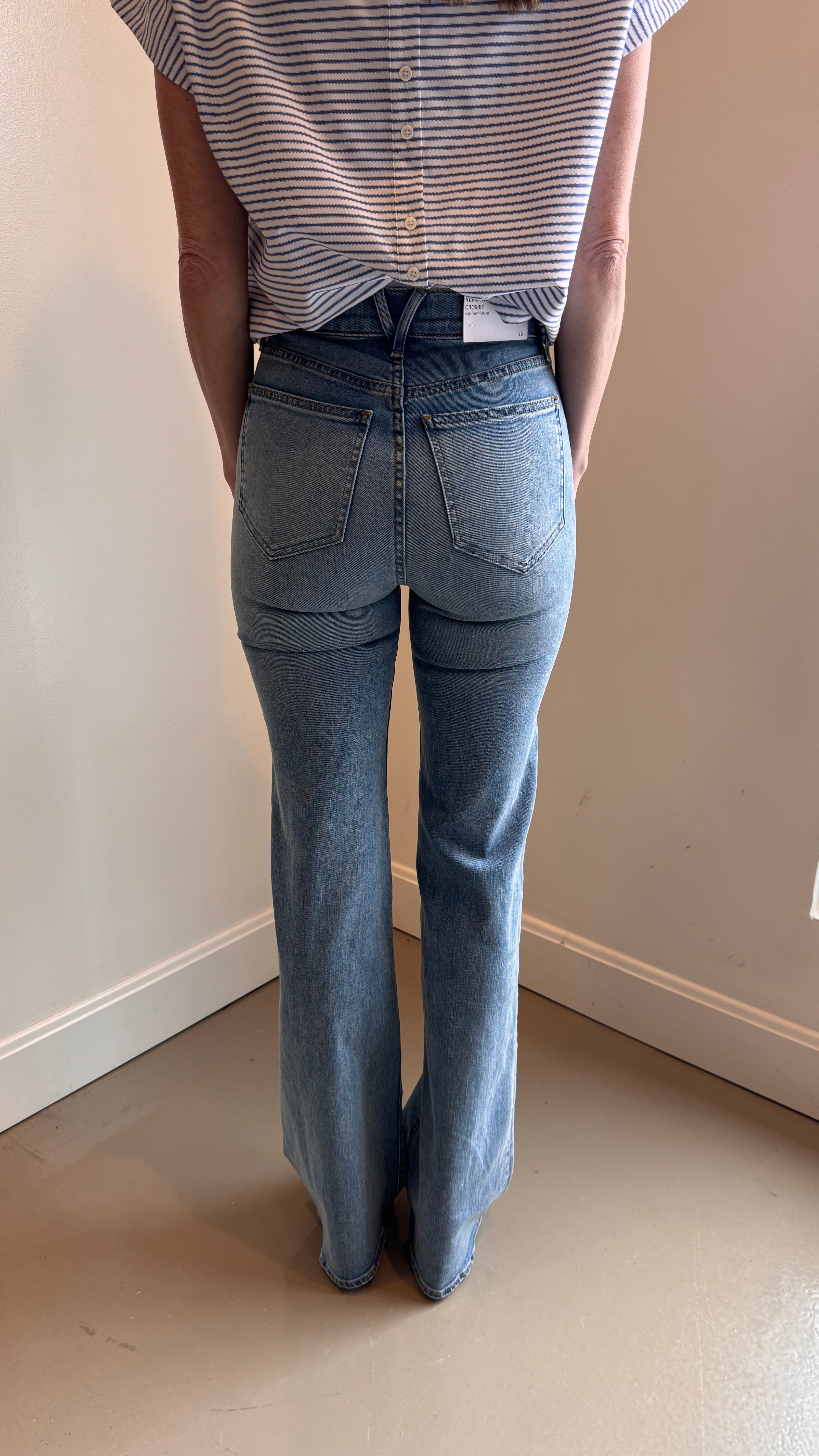 Veronica Beard Crosbie High Rise Wide Leg Rebel Stone