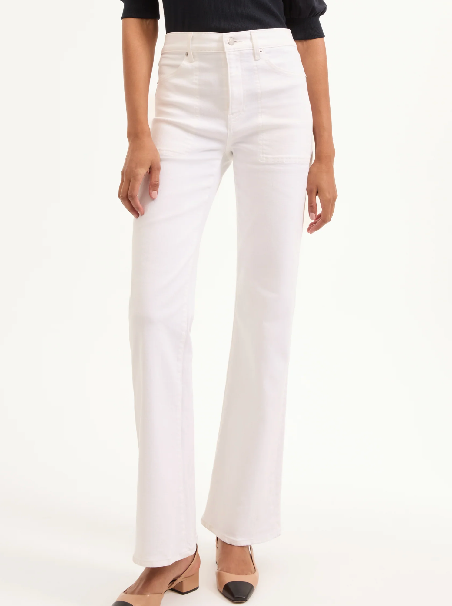 Veronica Beard Crosbie Wide Leg with Patch Pocket