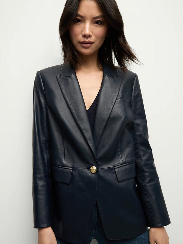 Veronica Beard Vega Leather Dickey Jacket
