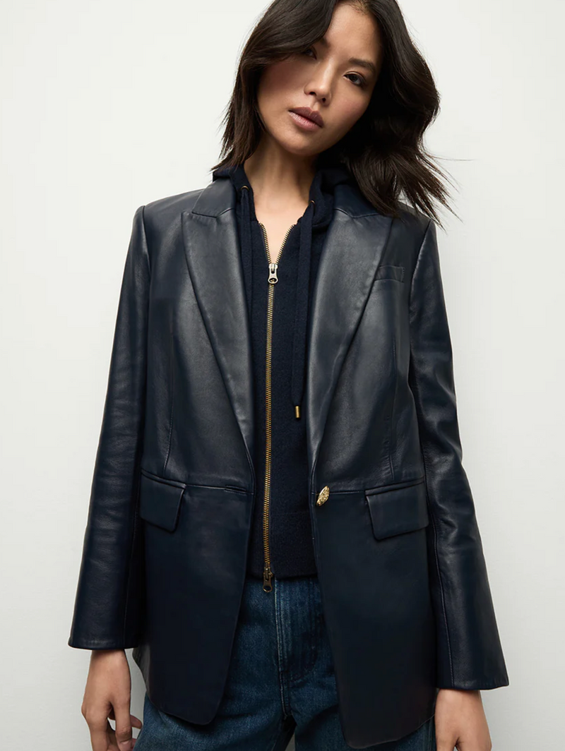 Veronica Beard Vega Leather Dickey Jacket