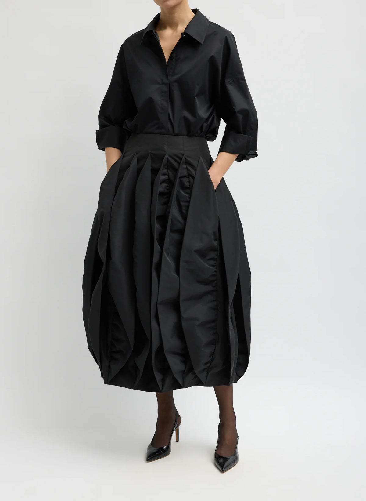 Tibi Recycled Italian Sporty Nylon Skirt