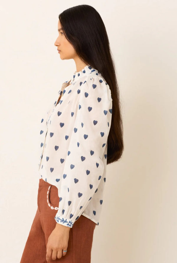 Alix of Bohemia Annabel Indigo Heart Shirt