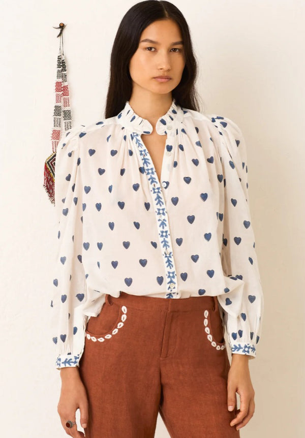 Alix of Bohemia Annabel Indigo Heart Shirt
