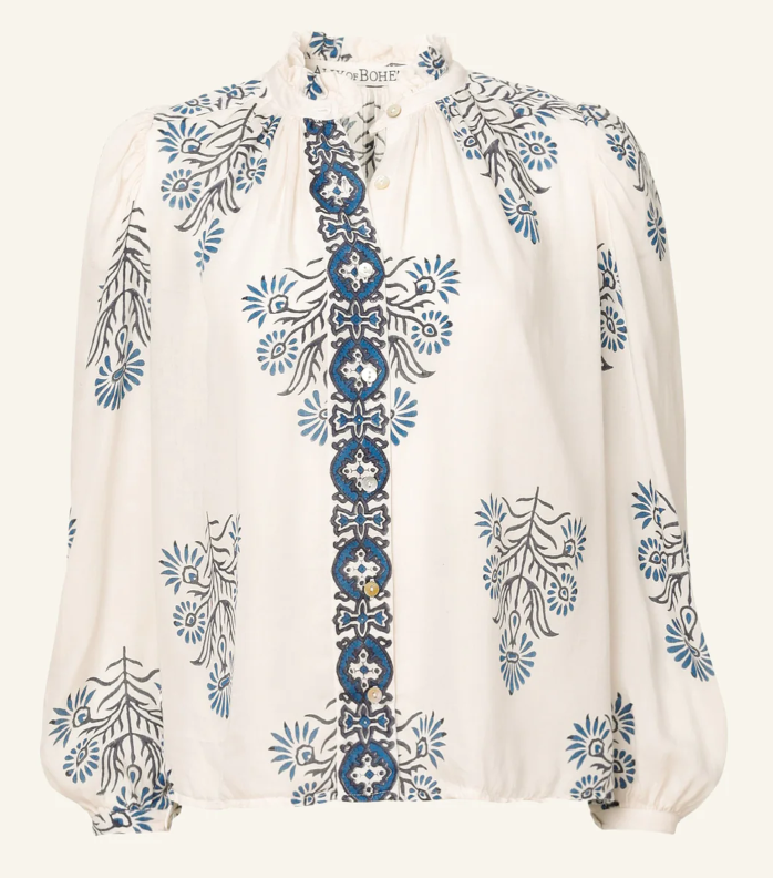 Alix of Bohemia Annabel Black and Blue Shirt