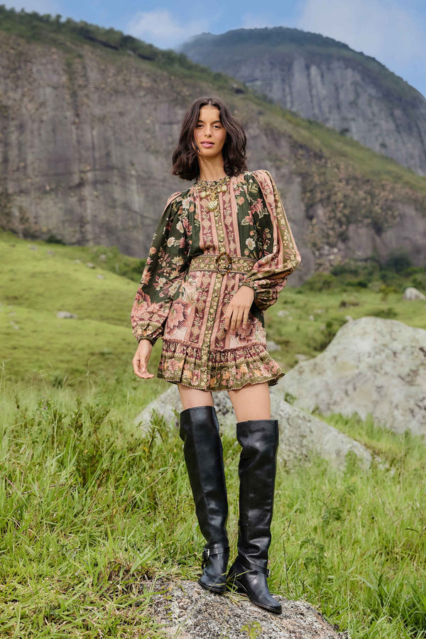 Farm Rio Flowering Garden Tree Mini Dress