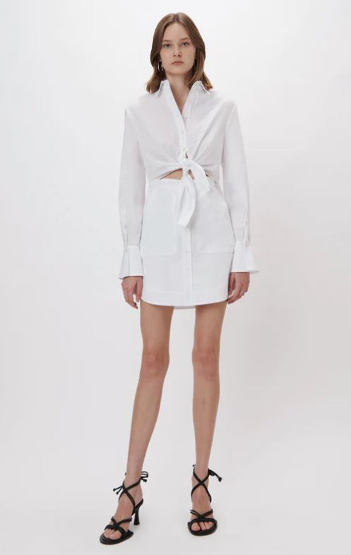 Simkhai Colbi Cotton Poplin Mini Shirt Dress