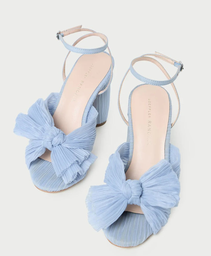 Loeffler Randall Camellia Blue Pleated Bow Heel