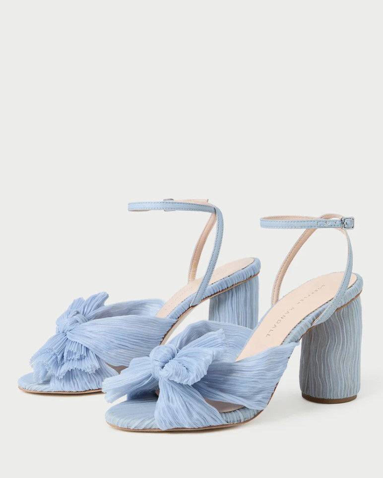 Loeffler Randall Camellia Blue Pleated Bow Heel
