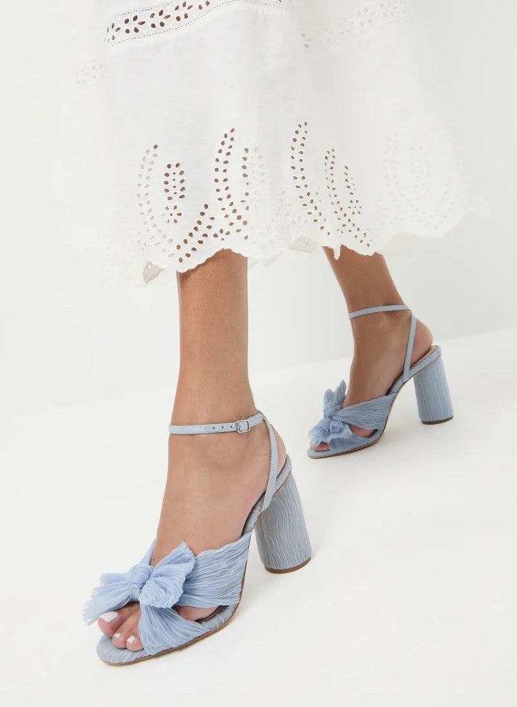 Loeffler Randall Camellia Blue Pleated Bow Heel