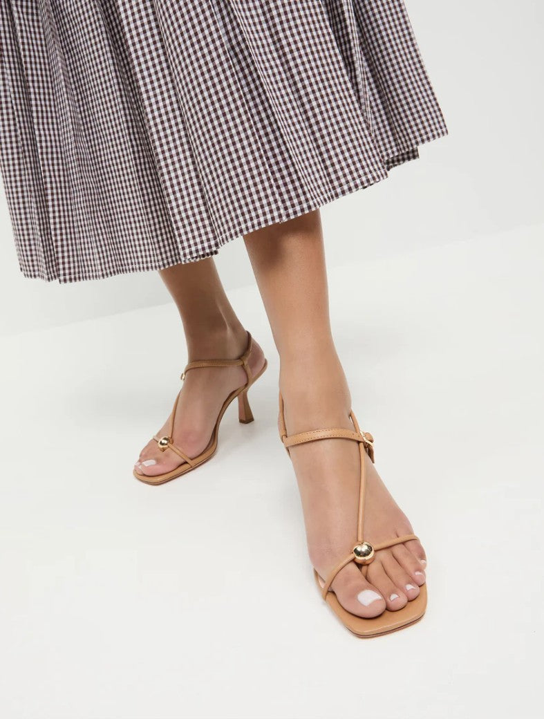Loeffler Randall Triana Leather Mid-Heel Sandal