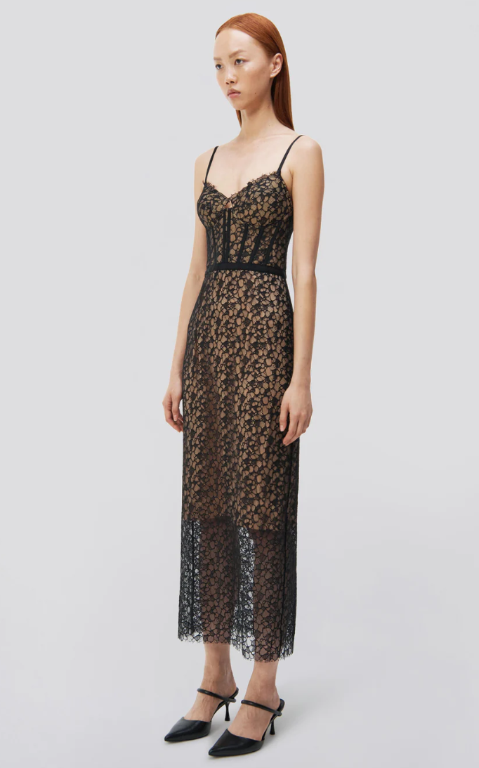 Simkhai Ruth Lace Bustier Midi Dress
