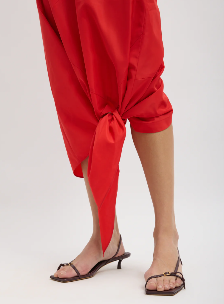Tibi Italian Sporty Nylon Tie Skirt