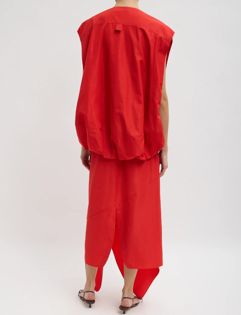 Tibi Italian Sporty Nylon Tie Skirt