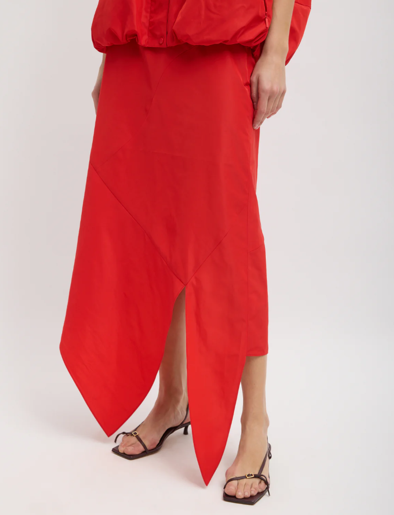 Tibi Italian Sporty Nylon Tie Skirt