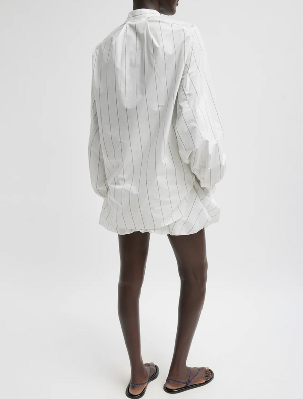 Tibi Striped Tech Poplin Raglan Tucked Shirt