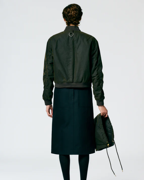 Tibi Waxed Cotton Bomber w/ Removable Hood