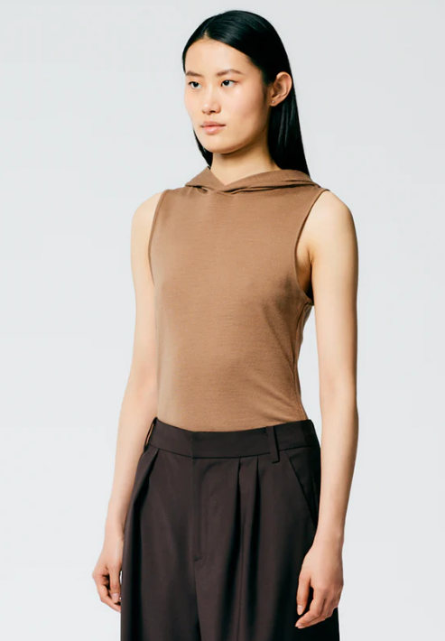 Tibi Wool Jersey Hoodie Tunic