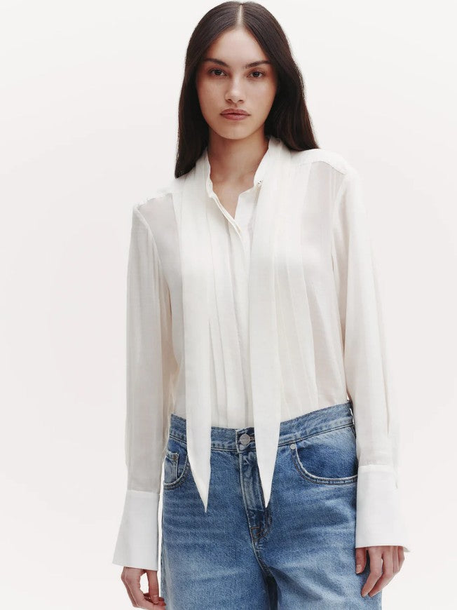 TWP Patti Top with Pleats and Tie