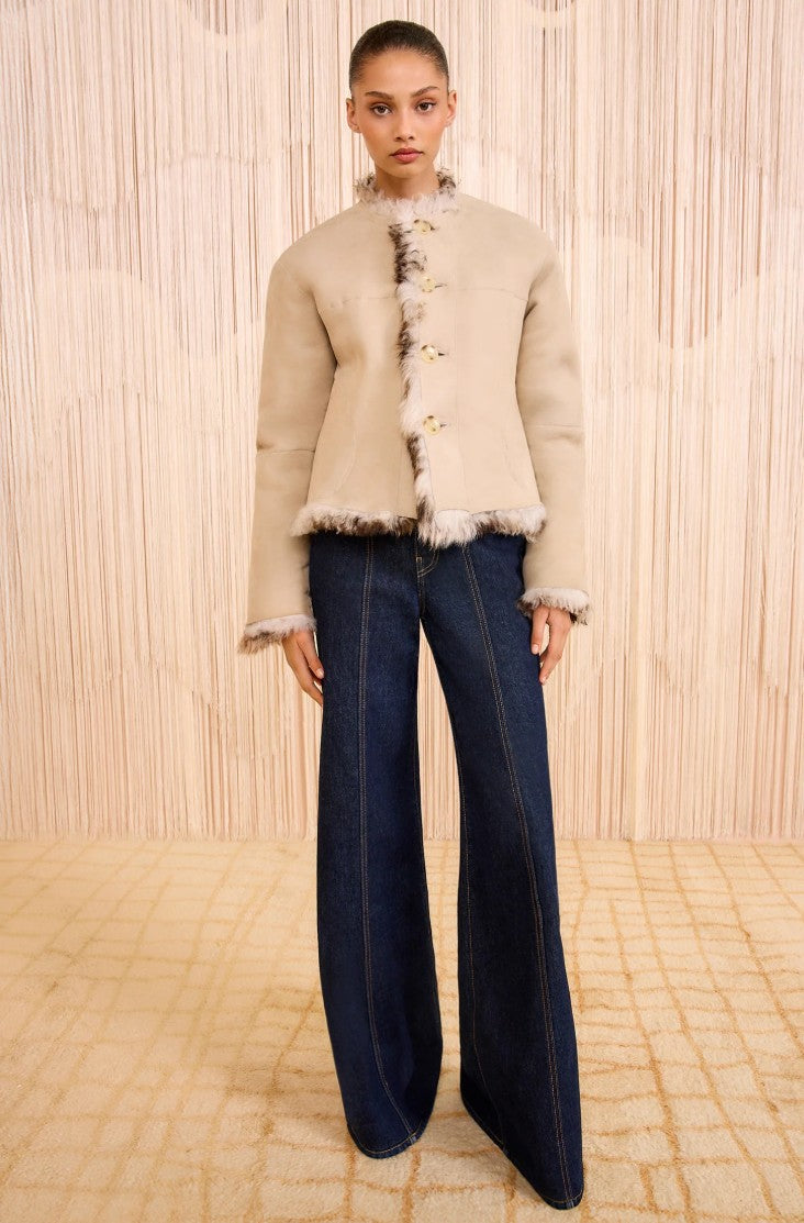 Ulla Johnson Irina Short Shearling Coat