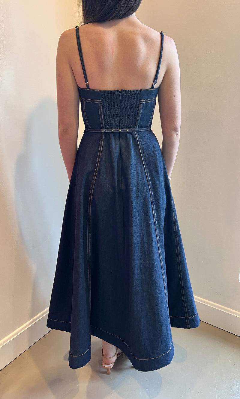 Zimmermann Crush Denim Corset Dress