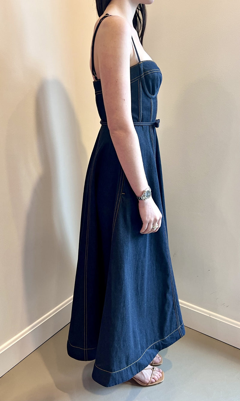 Zimmermann Crush Denim Corset Dress