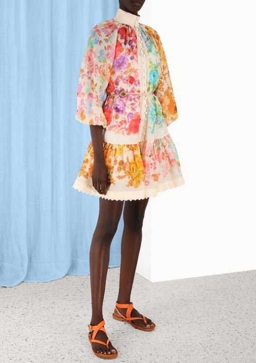 Zimmermann Raie Lantern Mini Dress