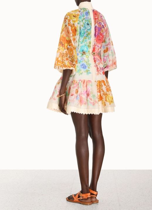 Zimmermann Raie Lantern Mini Dress
