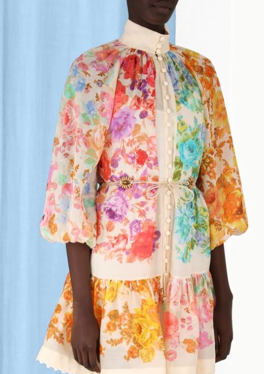 Zimmermann Raie Lantern Mini Dress