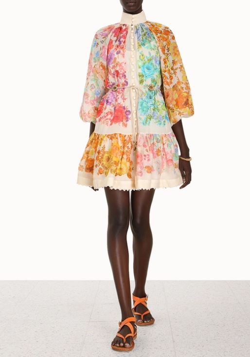 Zimmermann Raie Lantern Mini Dress
