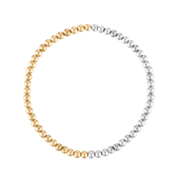 Two tone 4MM ball bracelet