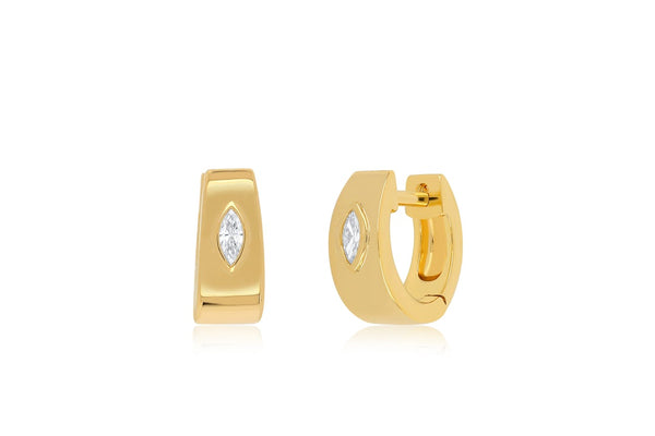 EF Collection 14K Jumbo Huggie w/diamond