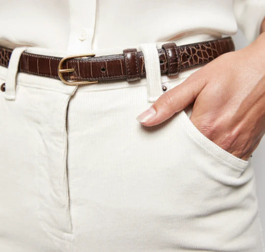 Nili Lotan Aligator-Embossed Jane Belt